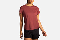 Brooks Women's Distance Short Sleeve Shirt - Terracotta (221472692)